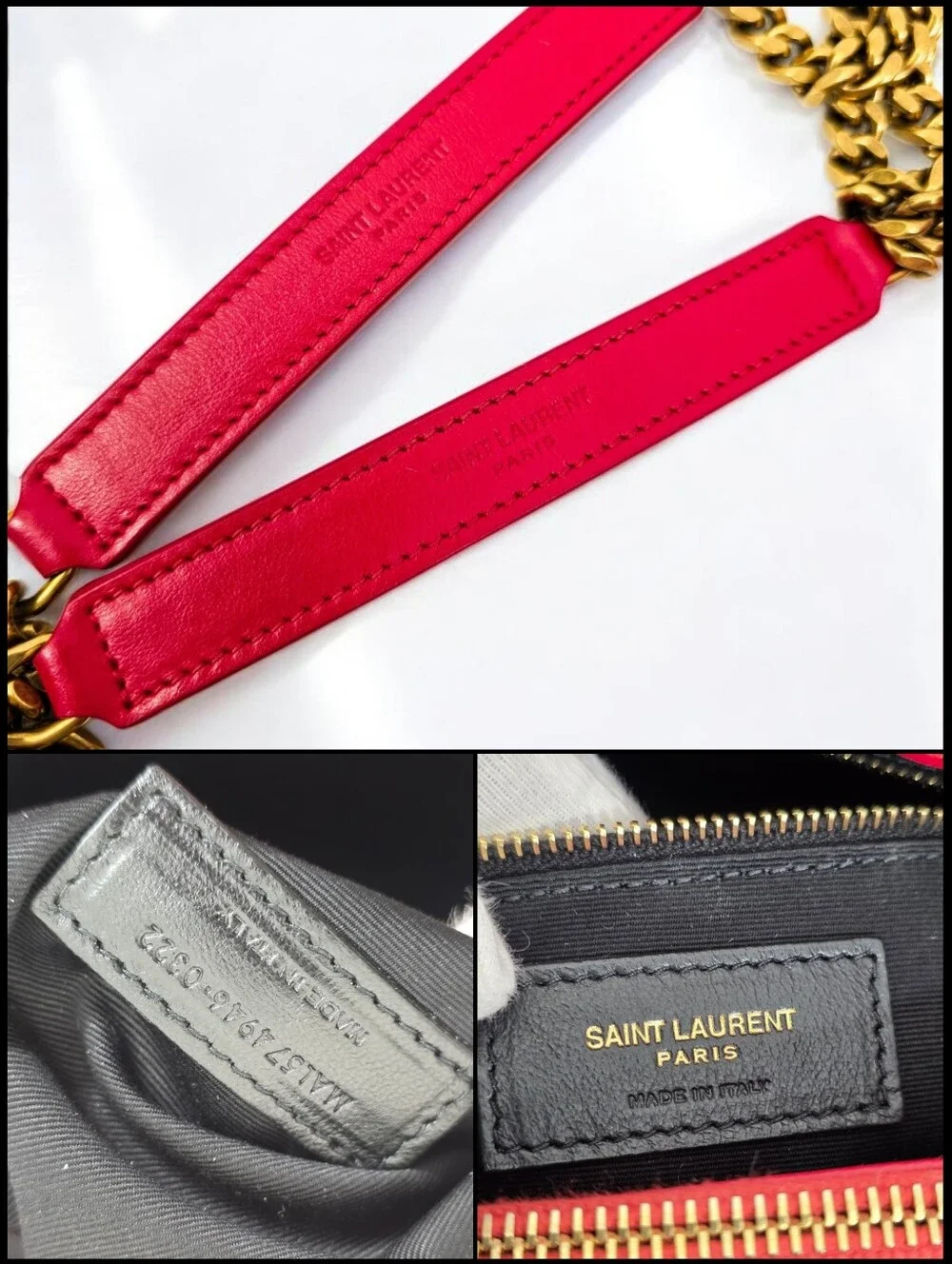 Saint Laurent Loulou medium YSL Shoulder Bag in Quilted Red leather